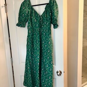 Hill House Green Floral Maxi Dress